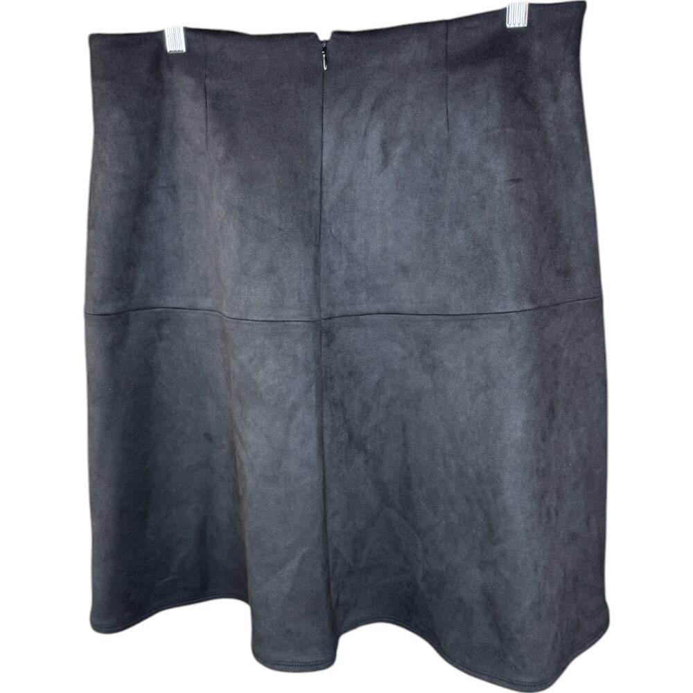 Anne Klein Womens Faux Suede Flared Skirt Black Size 8 NWT Knee Length - Picture 8 of 12